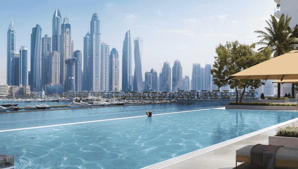 Poolbereich in der Immobilie Palace Beach Residences Dubai Emaar Beachfront