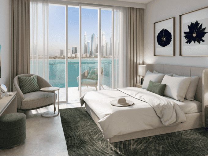Schlafzimmer: Wohnung in der Immobilie Beachgate by Address, Dubai