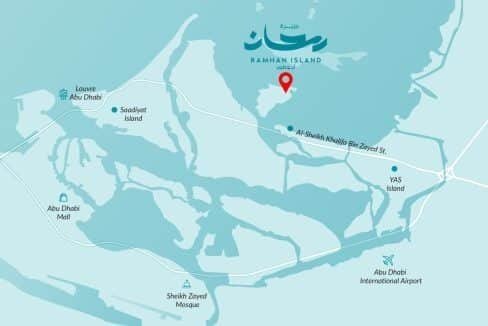 Lage des Immobilienprojekts Ramhan Island in Abu Dhabi